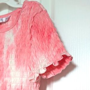 Pink & White Tie-Dye Style Kids Top. Sz M.